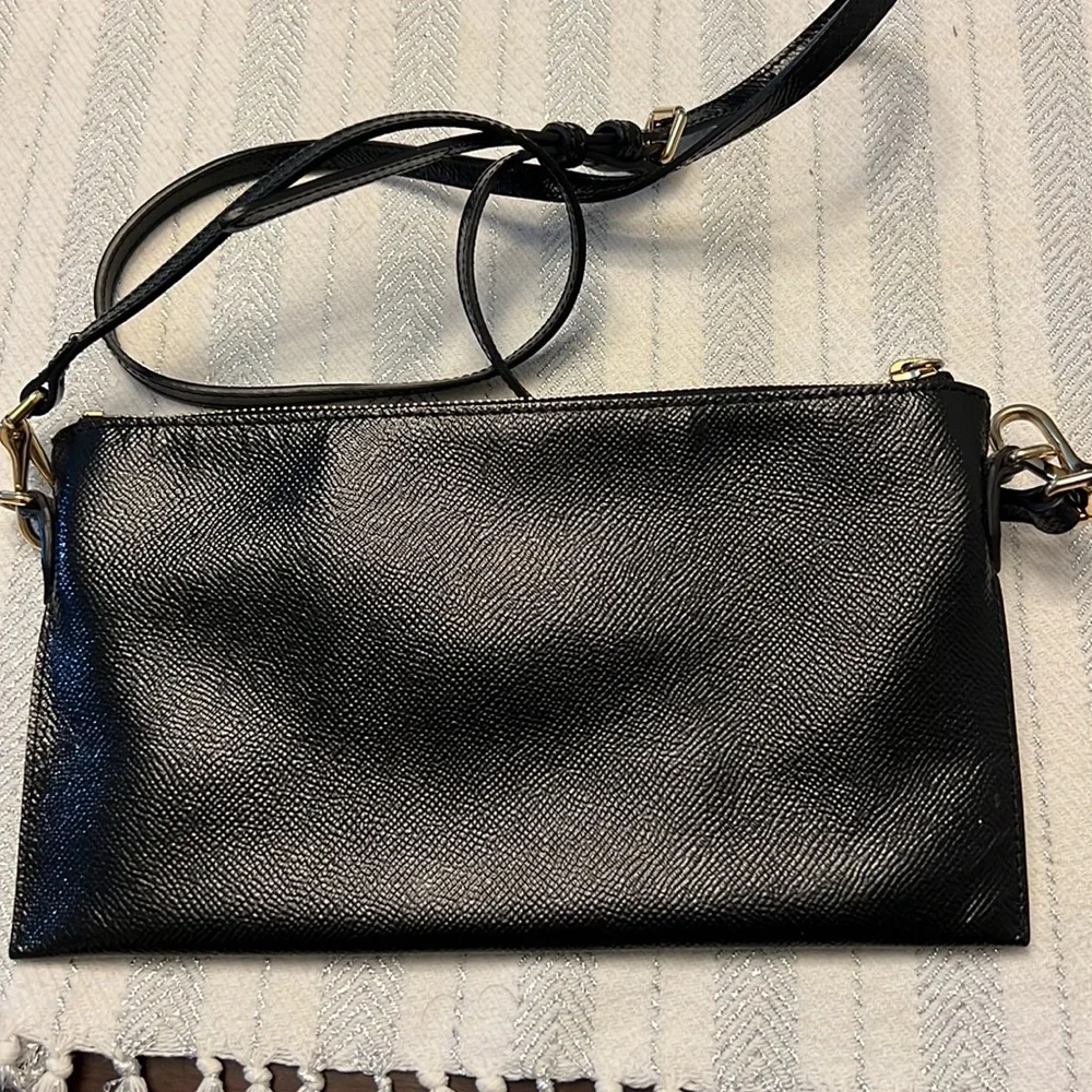 Burberry Black Leather Crossbody Bag with Gold Hardware